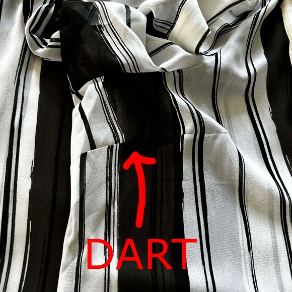 NEW PHOTOS! TUNIC, BLACK & WHITE VERTICAL STRIPES, SIZE 4X, LONG SLEEVES, SHIRT - Picture 5 of 14